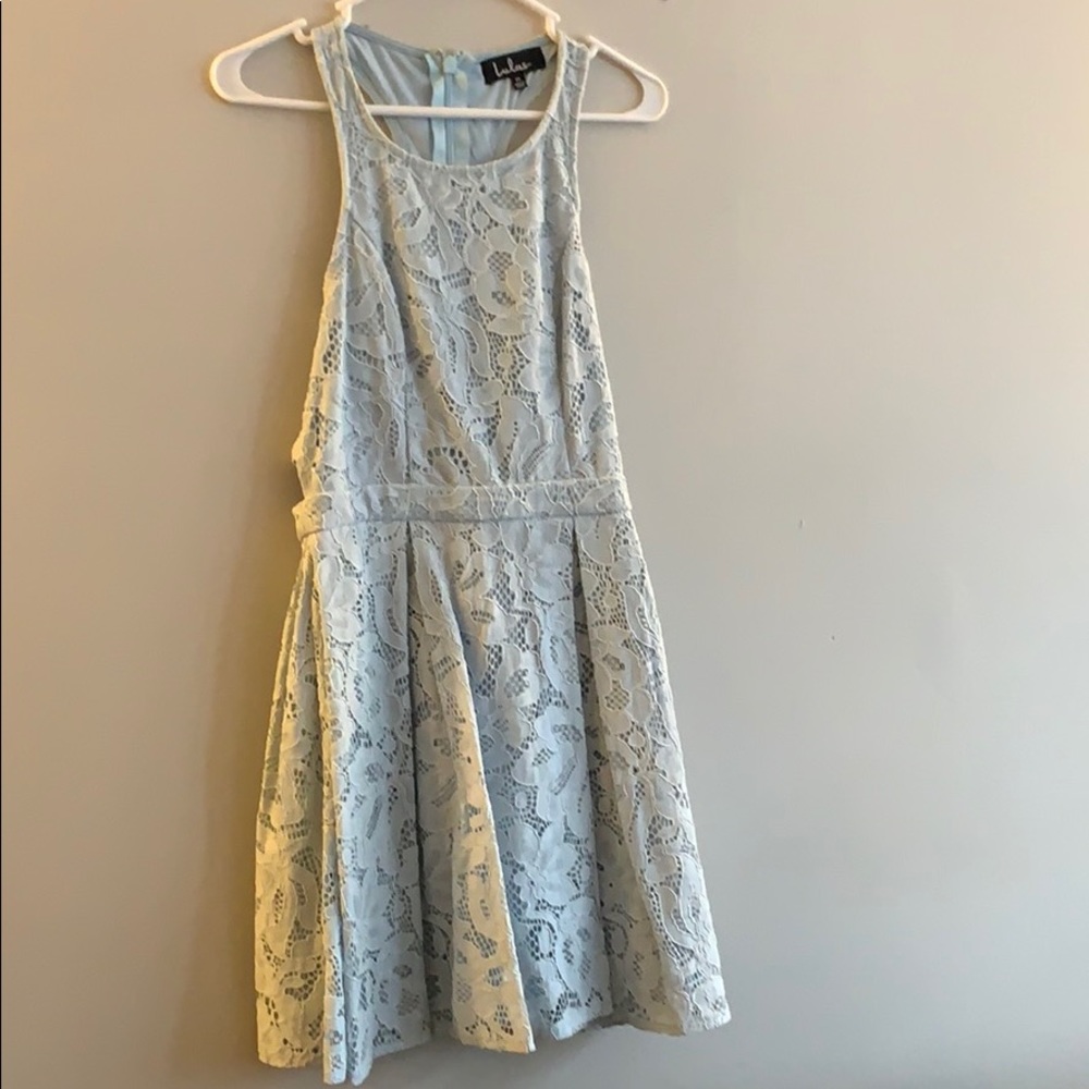 Lulus blue lace cut out dress